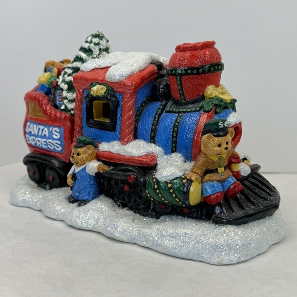 Vtg Accents Unlimited Santas Express Light-Up Christmas Train Figurine Set Bears - Picture 16 of 16